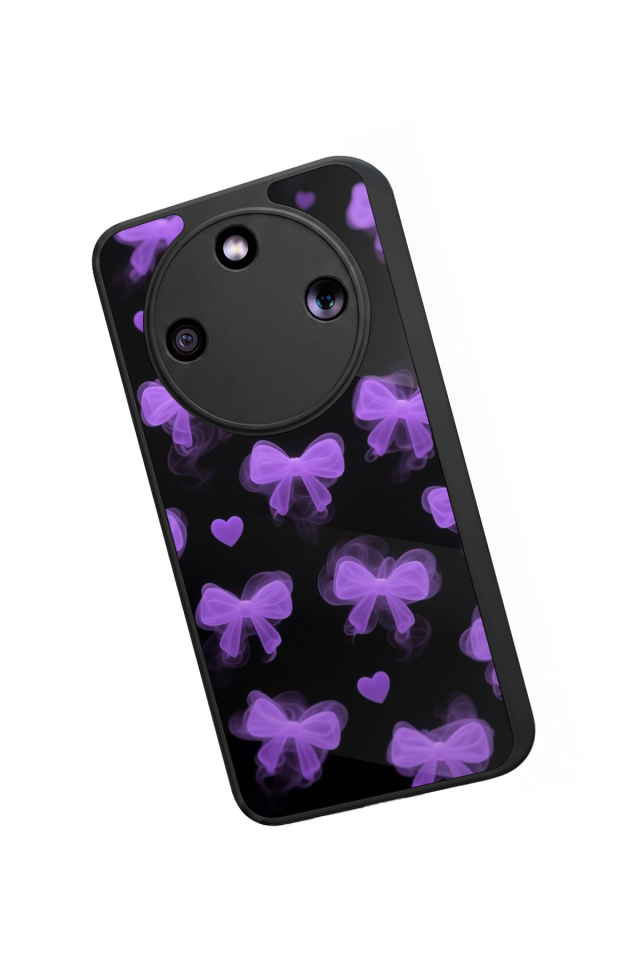 Honor Magic 8 Lite Uyumlu Kurdele Tasarımlı Glossy Premium Kılıf