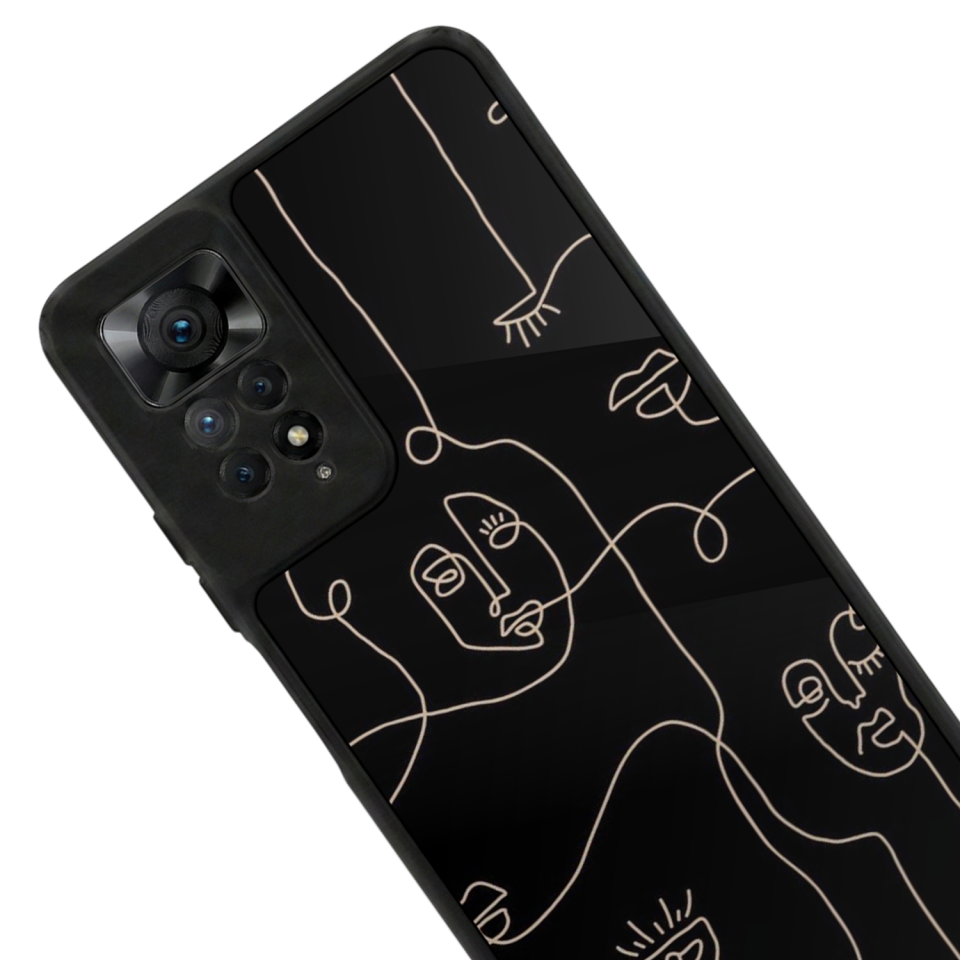 Xiaomi Redmi Note 11 Pro Uyumlu Line Art Tasarımlı Glossy Premium Kılıf