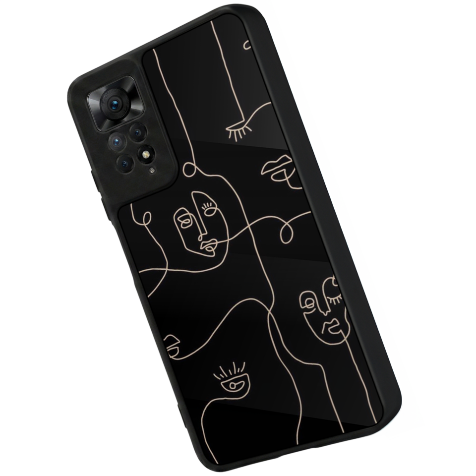 Xiaomi Redmi Note 11 Pro Uyumlu Line Art Tasarımlı Glossy Premium Kılıf