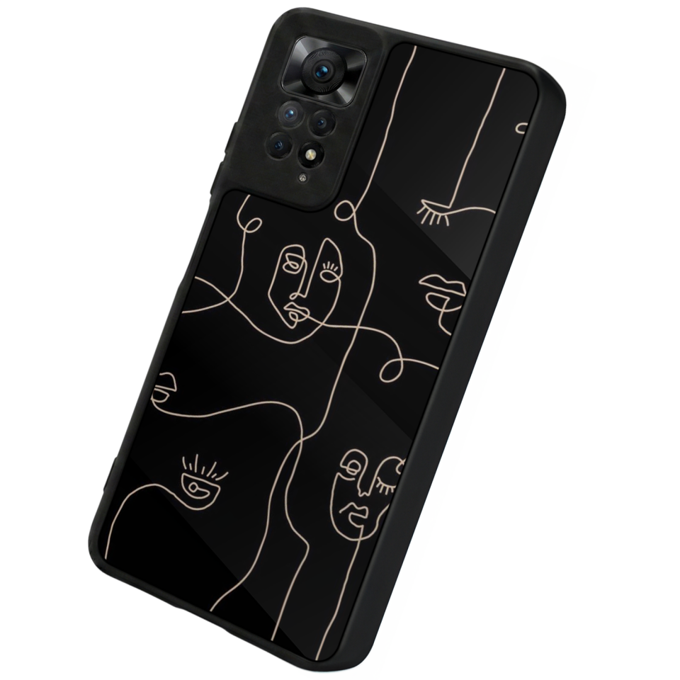 Xiaomi Redmi Note 11 Pro Uyumlu Line Art Tasarımlı Glossy Premium Kılıf