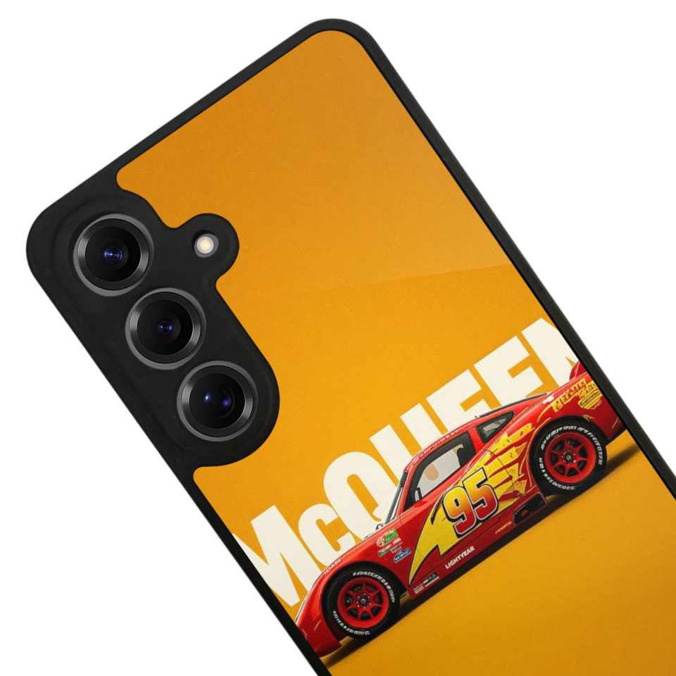 Samsung Galaxy S25 Uyumlu Şimsek McQueen Tasarımlı Glossy Premium Kılıf