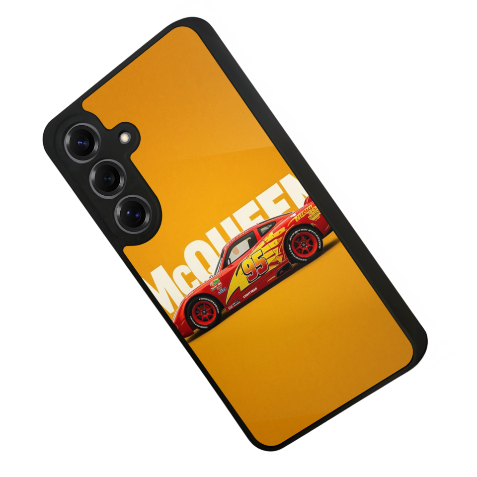 Samsung Galaxy S25 Uyumlu Şimsek McQueen Tasarımlı Glossy Premium Kılıf