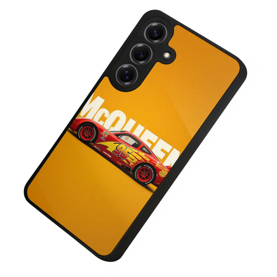 Samsung Galaxy S25 Uyumlu Şimsek McQueen Tasarımlı Glossy Premium Kılıf