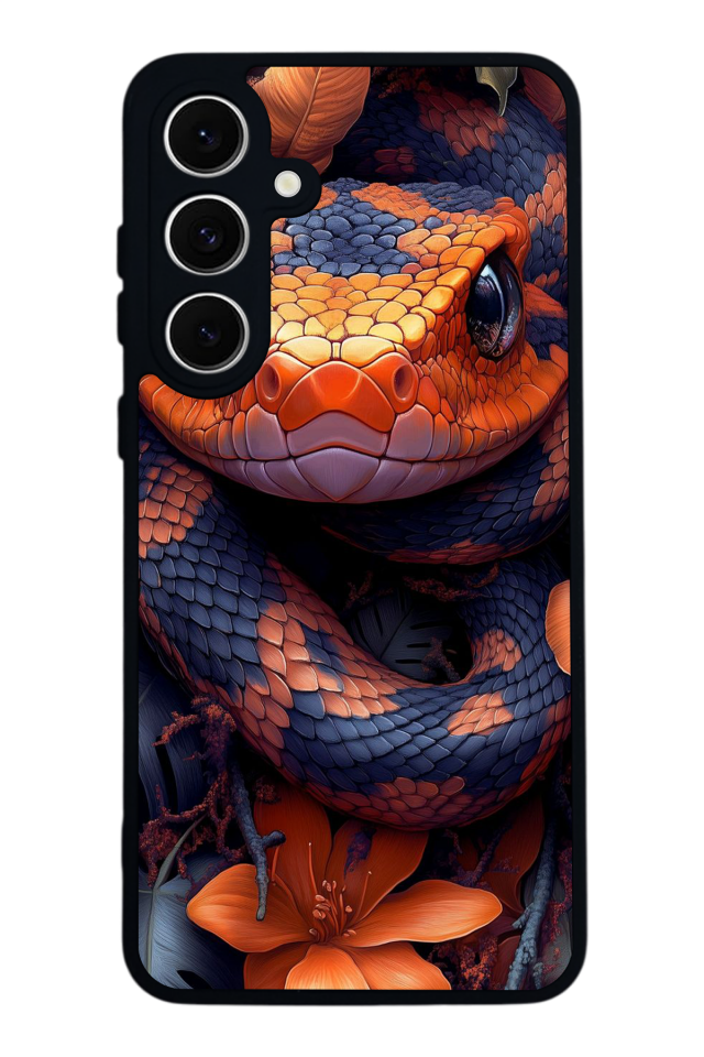 Samsung Galaxy S24 FE Uyumlu Yılan Tasarımlı Glossy Premium Kılıf