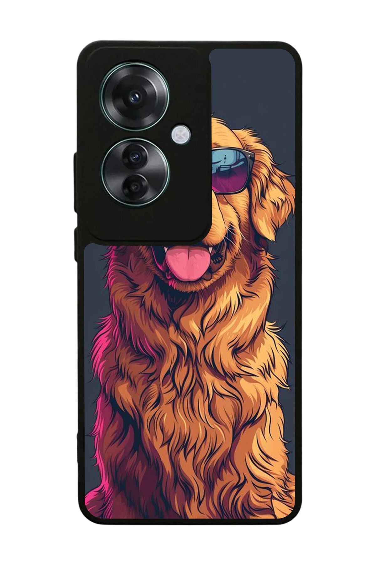 Oppo Reno 11F Uyumlu Golden Kopek Tasarımlı Glossy Premium Kılıf