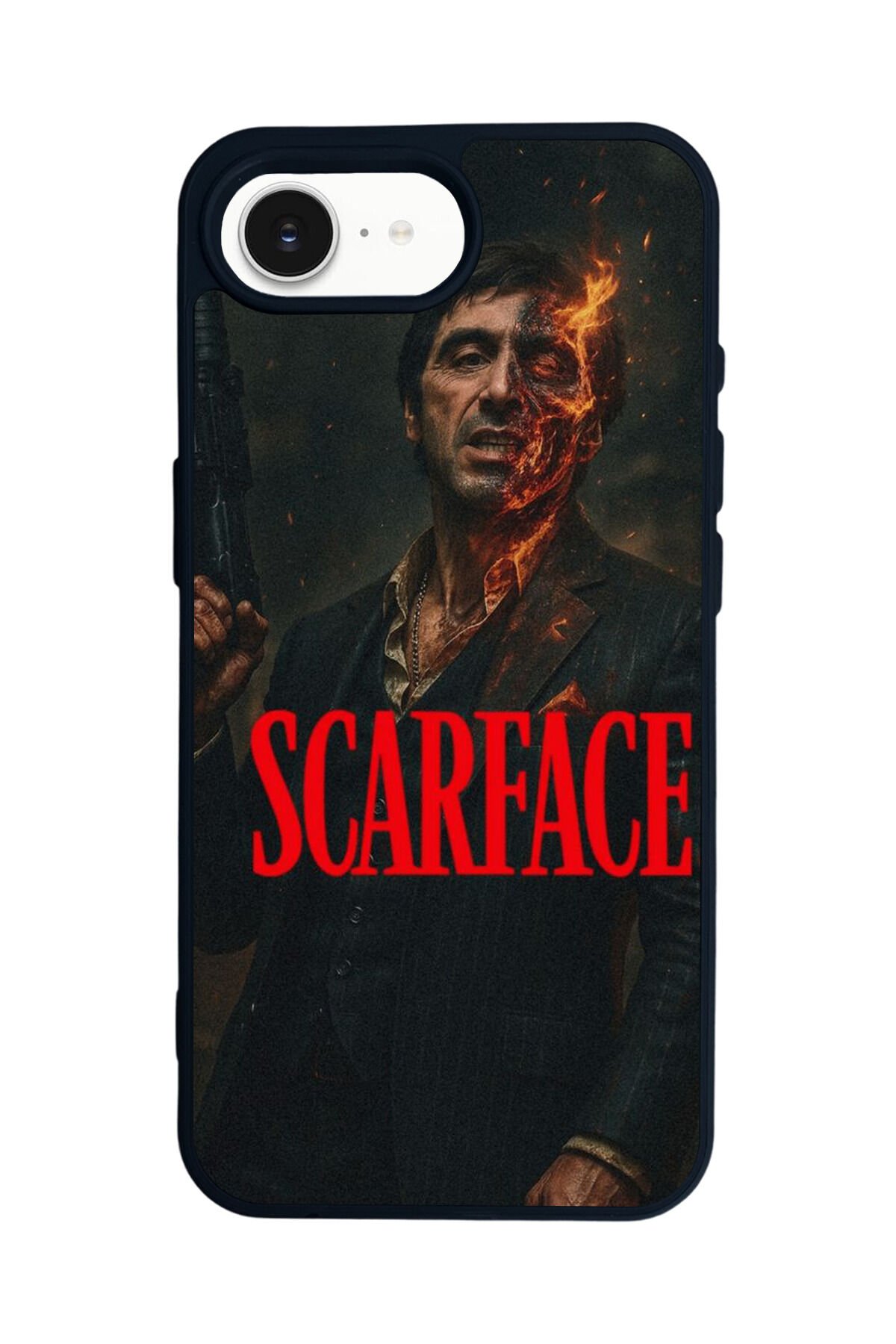 iPhone 16E Uyumlu Scarface Tasarımlı Glossy Premium Kılıf