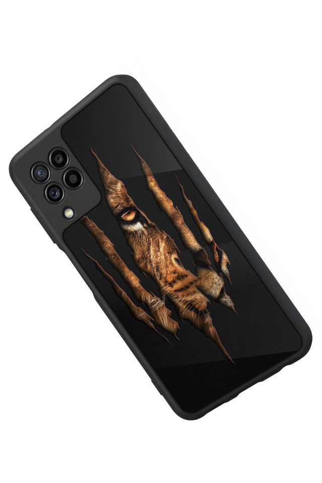 Samsung Galaxy M22 Uyumlu Aslan Tasarımlı Glossy Premium Kılıf