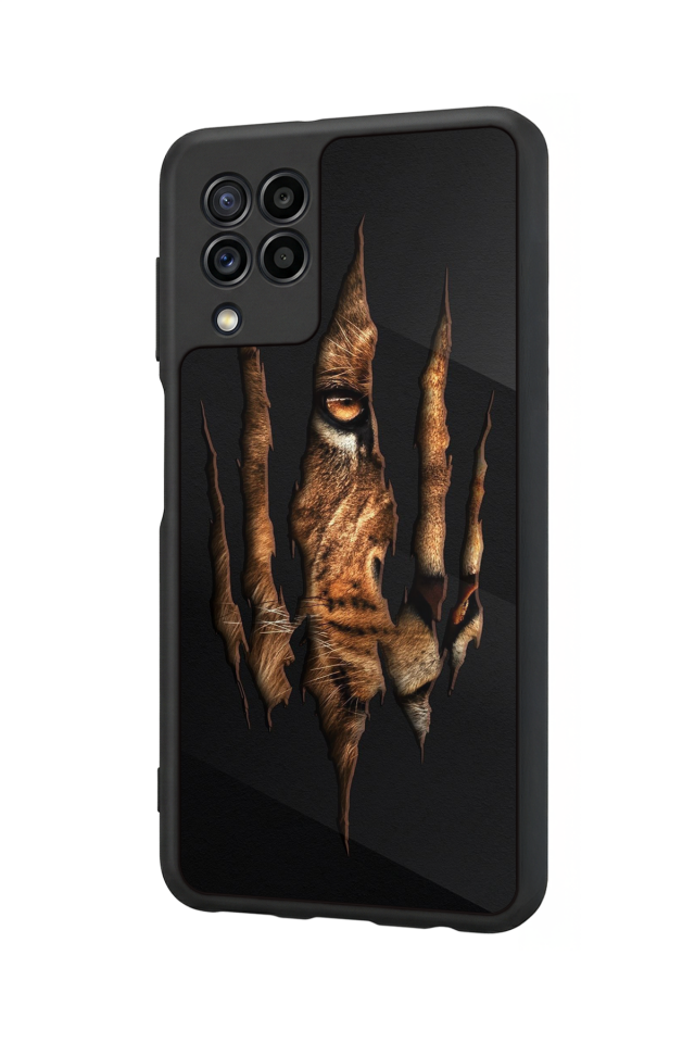 Samsung Galaxy M22 Uyumlu Aslan Tasarımlı Glossy Premium Kılıf