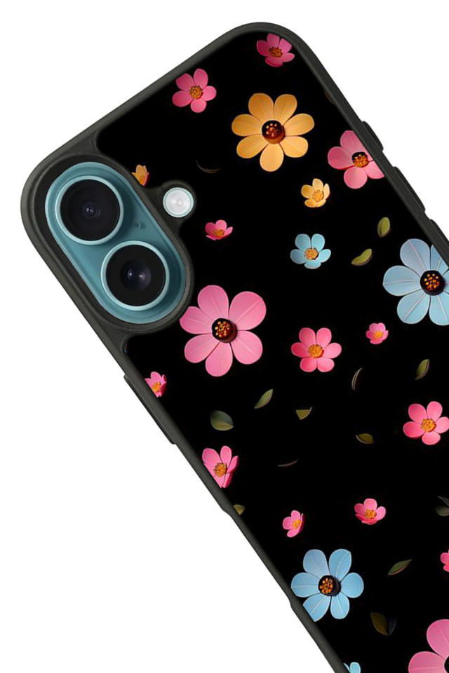 iPhone 16 Plus Uyumlu Cicek Tasarımlı Glossy Premium Kılıf