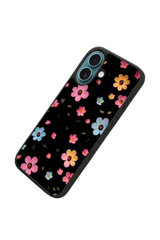 iPhone 16 Plus Uyumlu Cicek Tasarımlı Glossy Premium Kılıf