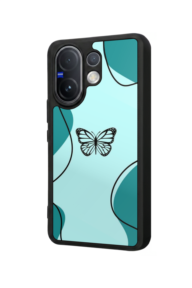 Vivo V60 Uyumlu Kelebek Tasarımlı Glossy Premium Kılıf