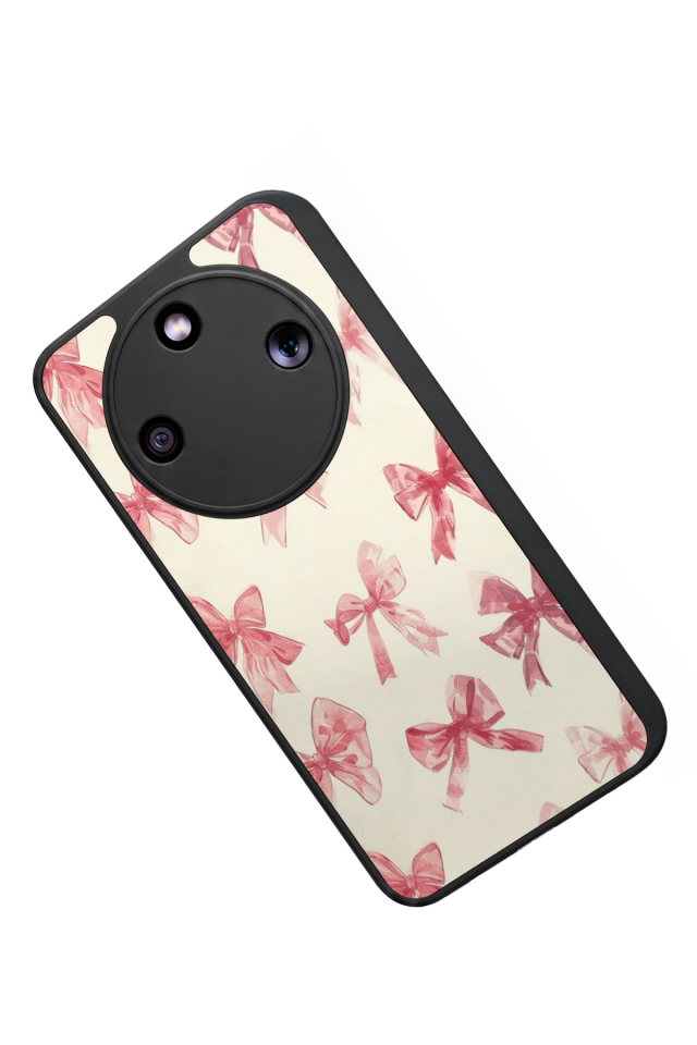 Honor Magic 8 Lite Uyumlu Kurdele Tasarımlı Glossy Premium Kılıf