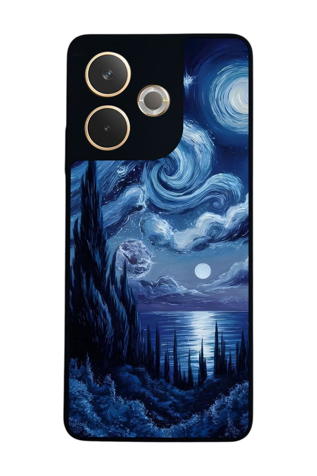 Oppo A5 Pro Uyumlu Ay Tasarımlı Glossy Premium Kılıf