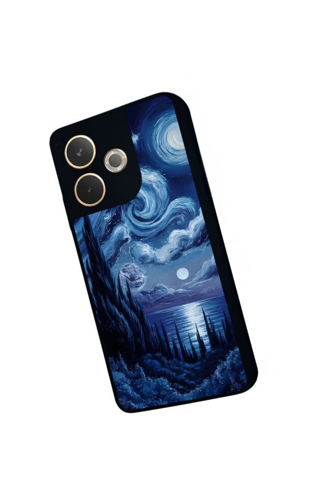 Oppo A5 Pro Uyumlu Ay Tasarımlı Glossy Premium Kılıf
