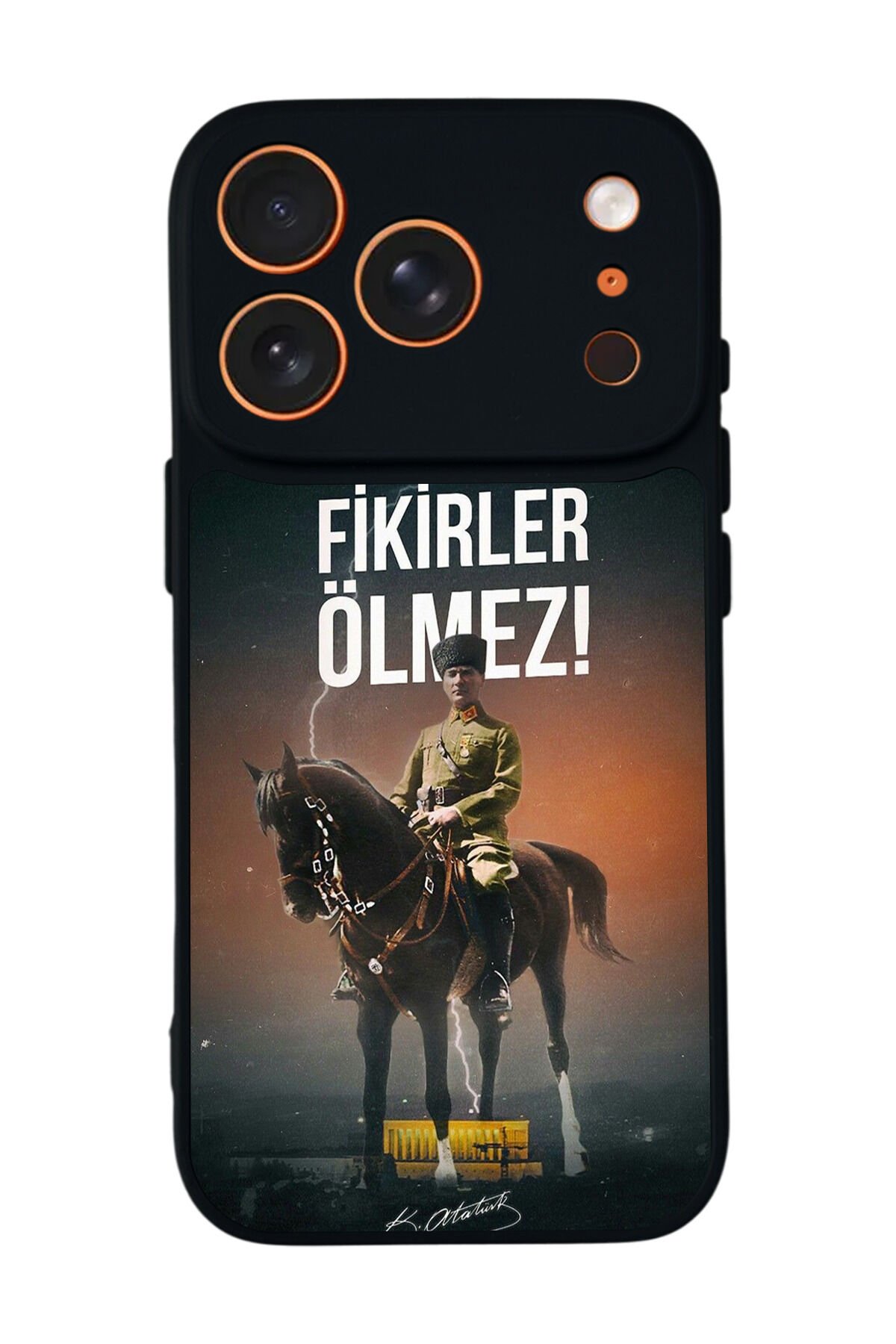 iPhone 17 Pro Max Uyumlu Mustafa Kemal Ataturk Tasarımlı Glossy Premium Kılıf
