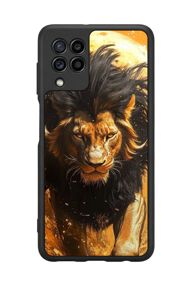 Samsung Galaxy M22 Uyumlu Aslan Tasarımlı Glossy Premium Kılıf