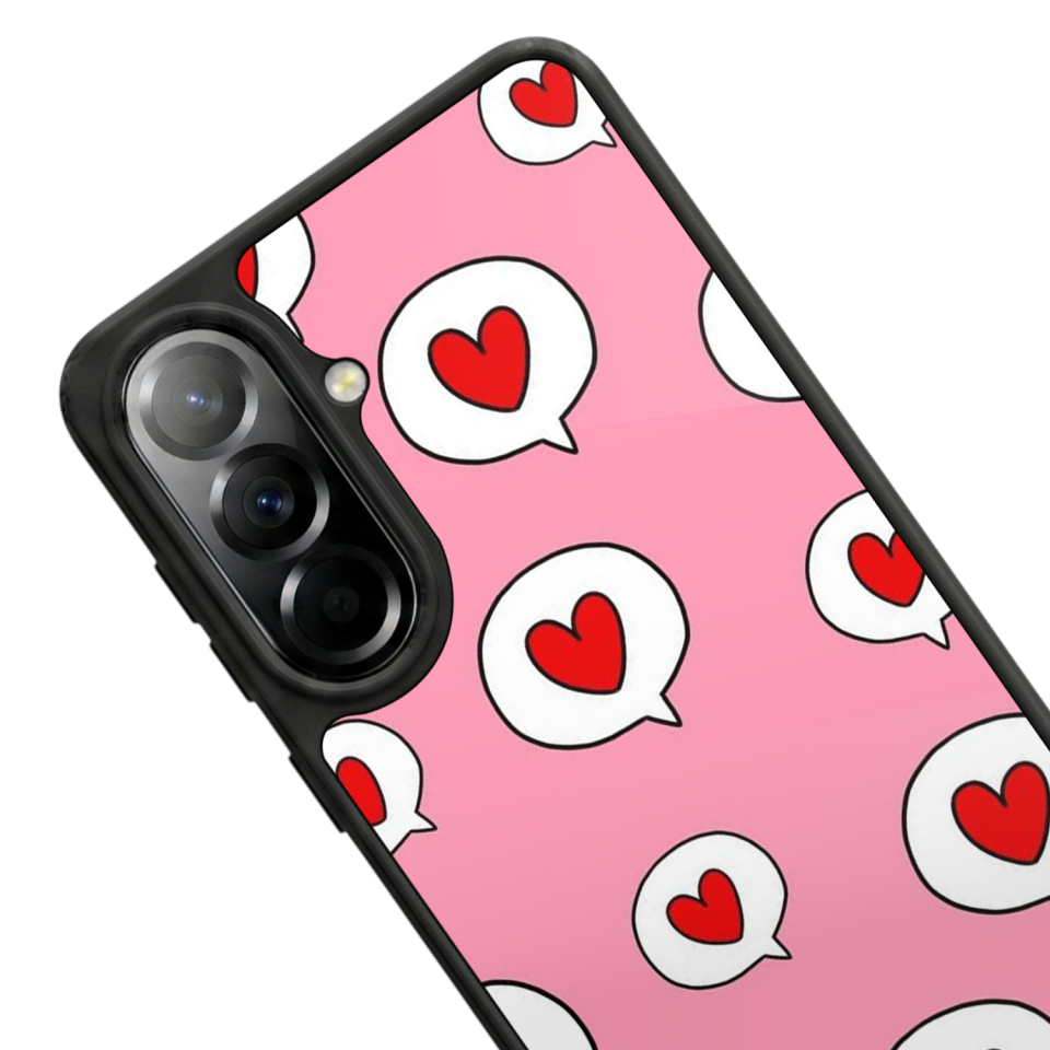 Samsung Galaxy A57 Uyumlu Kalp Love Tasarımlı Glossy Premium Kılıf
