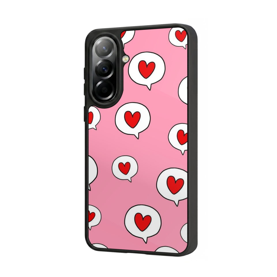 Samsung Galaxy A57 Uyumlu Kalp Love Tasarımlı Glossy Premium Kılıf