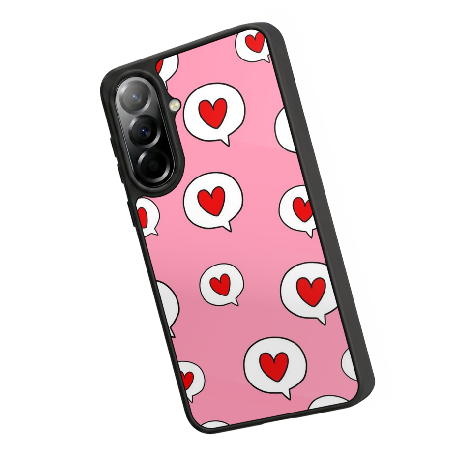 Samsung Galaxy A57 Uyumlu Kalp Love Tasarımlı Glossy Premium Kılıf