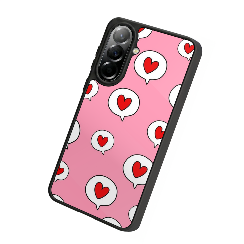 Samsung Galaxy A57 Uyumlu Kalp Love Tasarımlı Glossy Premium Kılıf