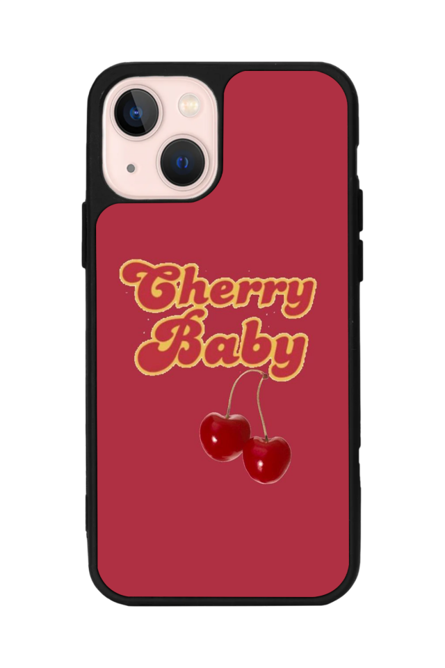 iPhone 13/14 Uyumlu Kiraz Tasarımlı Glossy Premium Kılıf
