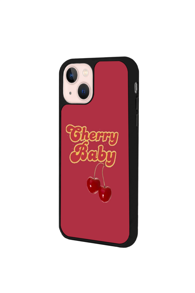iPhone 13/14 Uyumlu Kiraz Tasarımlı Glossy Premium Kılıf