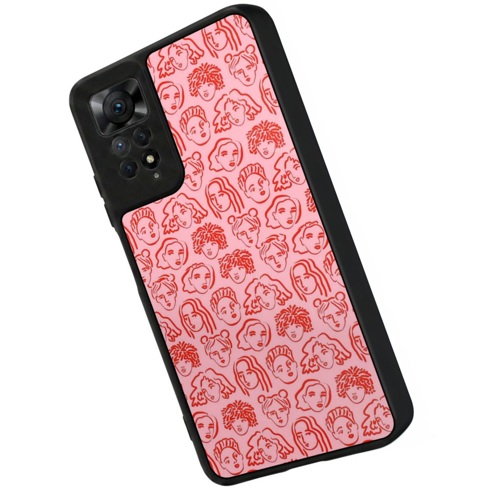 Xiaomi Redmi Note 11 Pro Uyumlu Line Art Tasarımlı Glossy Premium Kılıf