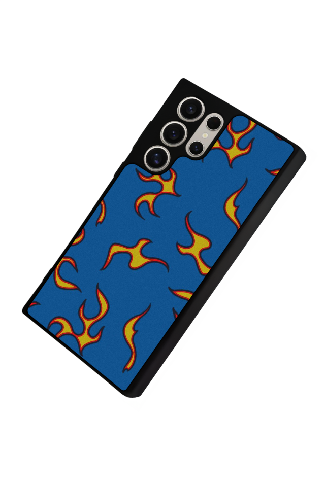 Samsung Galaxy S22 Ultra Uyumlu Retro Flame Patterns Tasarımlı Glossy Premium Kılıf
