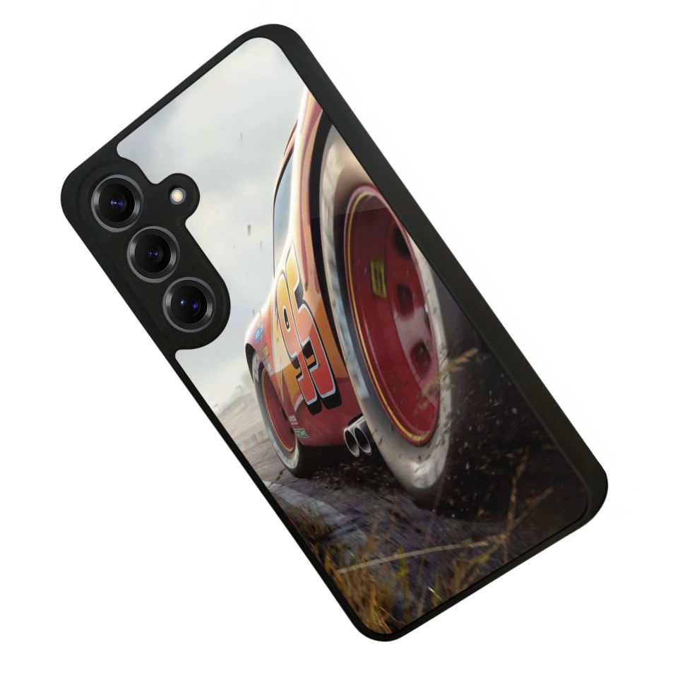 Samsung Galaxy S25 Uyumlu Şimsek McQueen Tasarımlı Glossy Premium Kılıf