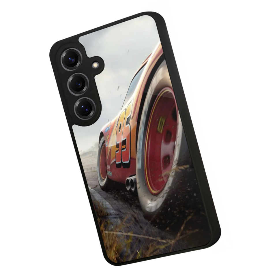 Samsung Galaxy S25 Uyumlu Şimsek McQueen Tasarımlı Glossy Premium Kılıf
