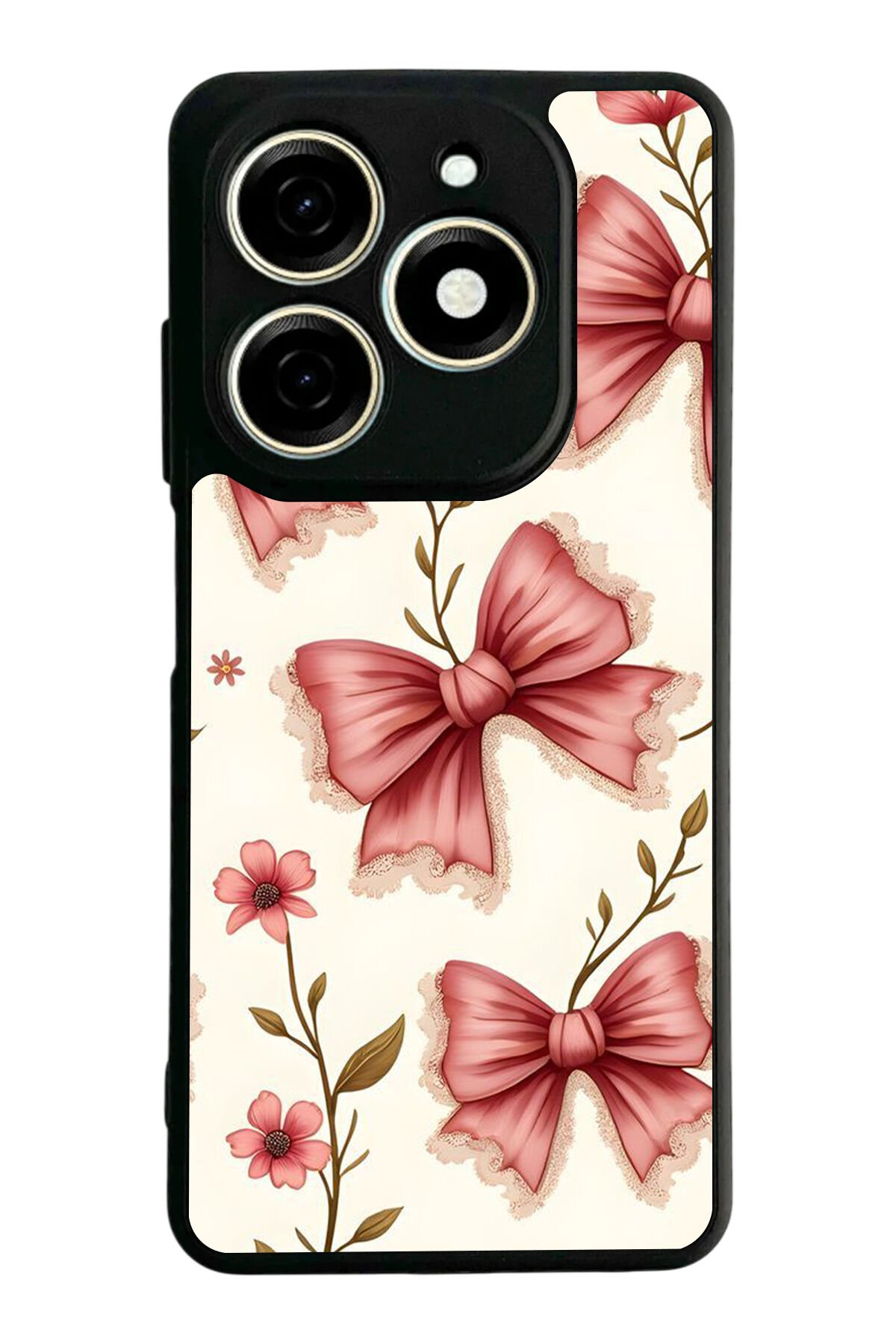 Tecno Spark 20/20C Uyumlu Kurdele Tasarımlı Glossy Premium Kılıf