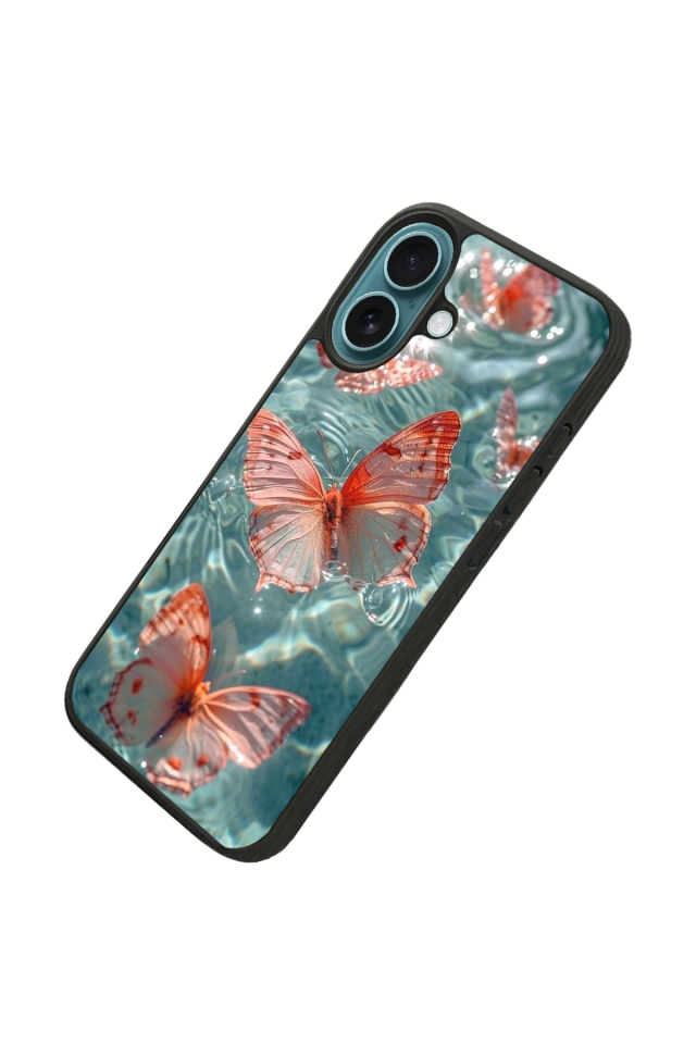 iPhone 16 Uyumlu Kelebek Tasarımlı Glossy Premium Kılıf