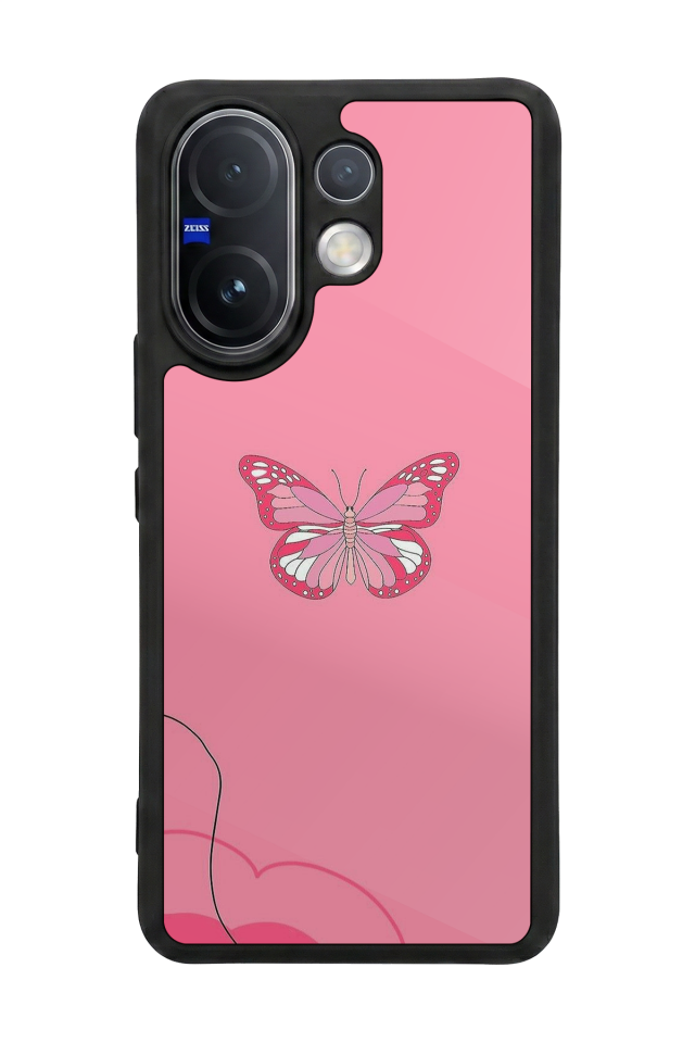 Vivo V60 Uyumlu Kelebek Tasarımlı Glossy Premium Kılıf