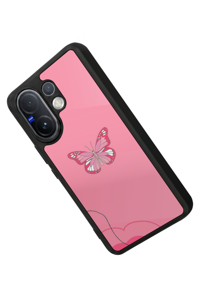 Vivo V60 Uyumlu Kelebek Tasarımlı Glossy Premium Kılıf