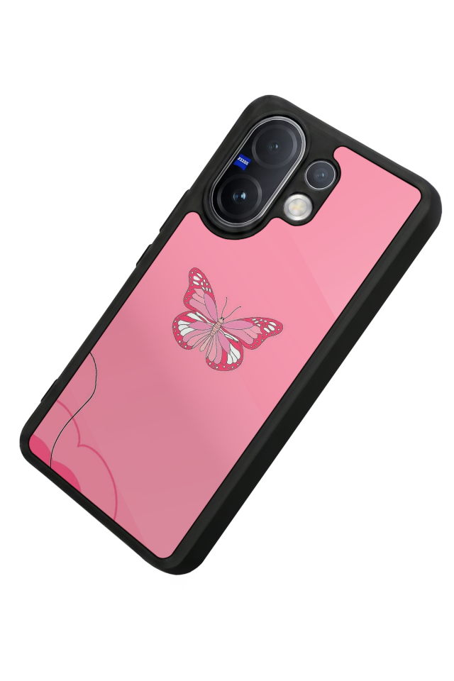 Vivo V60 Uyumlu Kelebek Tasarımlı Glossy Premium Kılıf