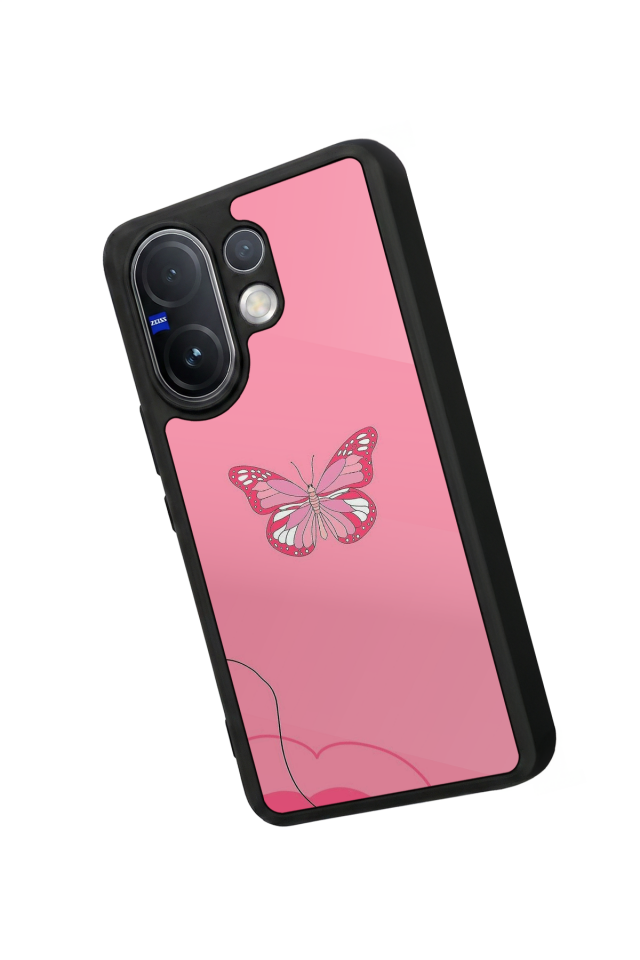 Vivo V60 Uyumlu Kelebek Tasarımlı Glossy Premium Kılıf