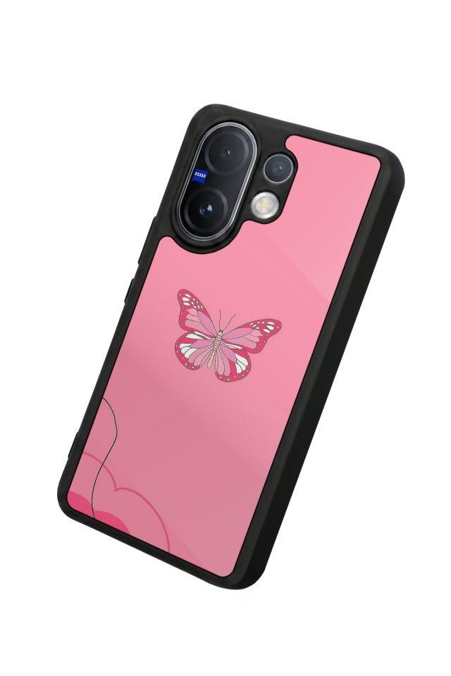 Vivo V60 Uyumlu Kelebek Tasarımlı Glossy Premium Kılıf