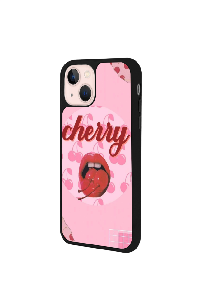 iPhone 13/14 Uyumlu Kiraz Tasarımlı Glossy Premium Kılıf