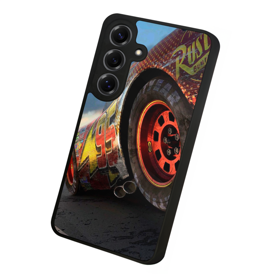 Samsung Galaxy S25 Uyumlu Şimsek McQueen Tasarımlı Glossy Premium Kılıf