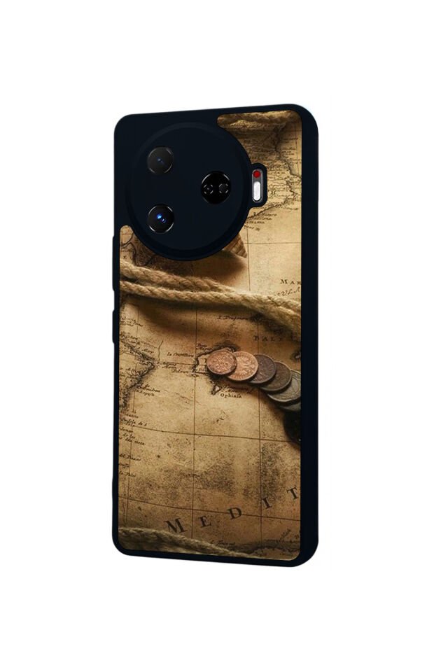 Tecno Camon 30 Pro Uyumlu Pusula Tasarımlı Glossy Premium Kılıf