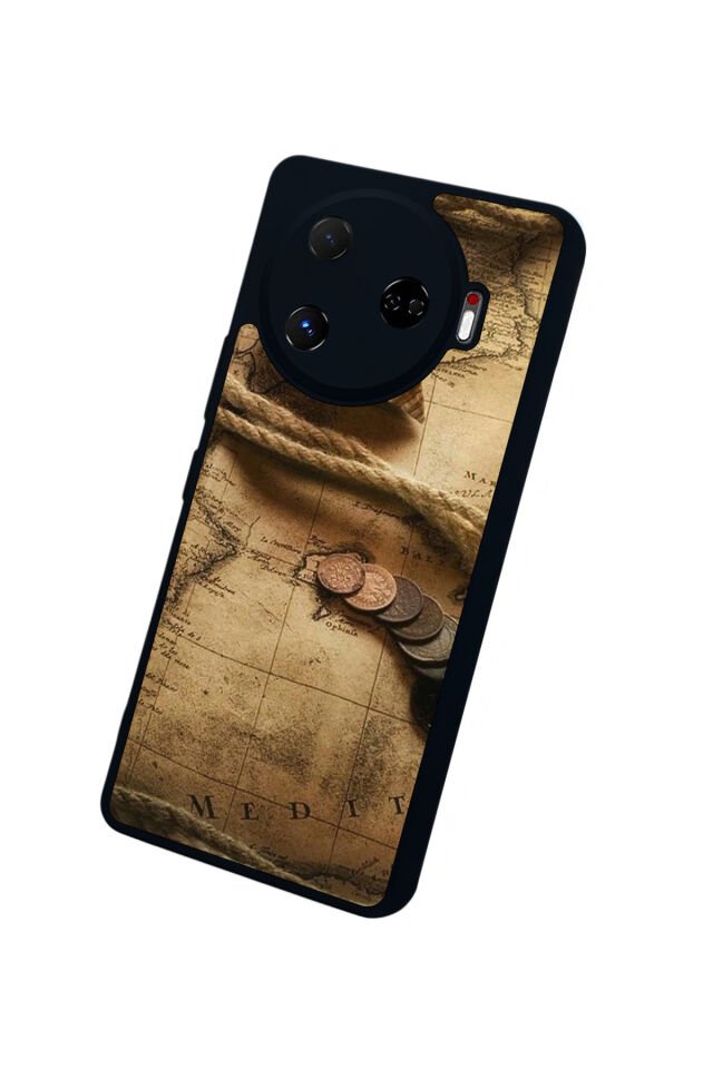Tecno Camon 30 Pro Uyumlu Pusula Tasarımlı Glossy Premium Kılıf