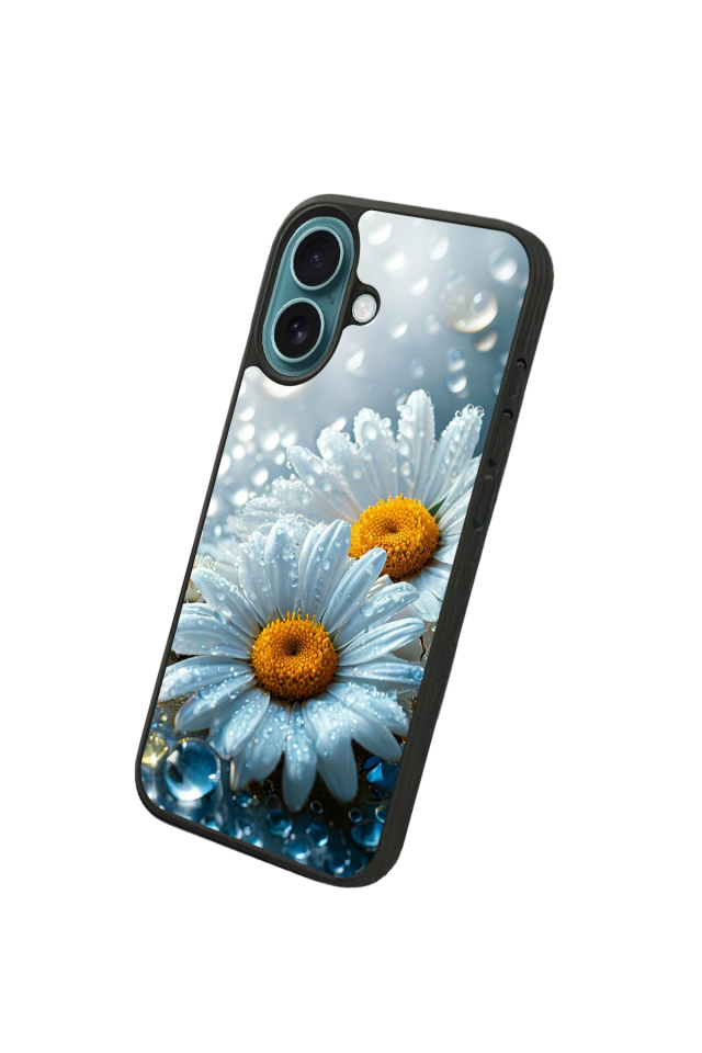 iPhone 16 Plus Uyumlu Cicek Tasarımlı Glossy Premium Kılıf