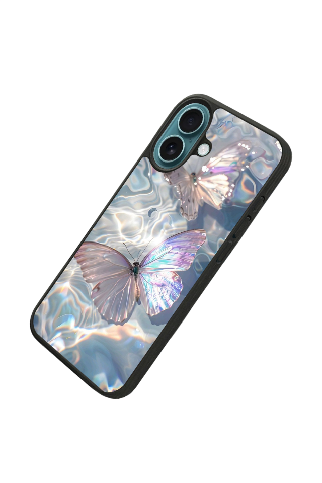 iPhone 16 Uyumlu Kelebek Tasarımlı Glossy Premium Kılıf