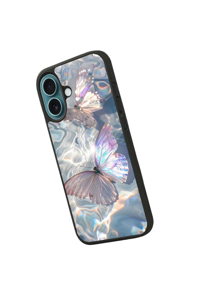 iPhone 16 Uyumlu Kelebek Tasarımlı Glossy Premium Kılıf