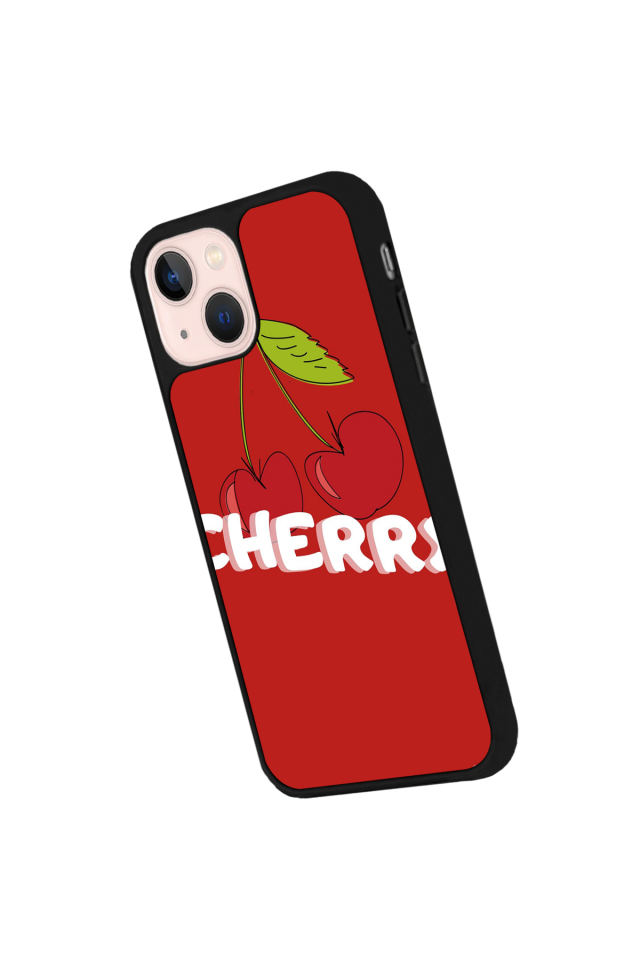 iPhone 13/14 Uyumlu Kiraz Tasarımlı Glossy Premium Kılıf
