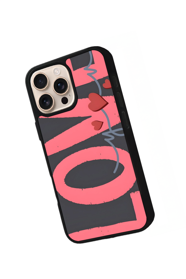 iPhone 16 Pro Uyumlu Love Tasarımlı Glossy Premium Kılıf