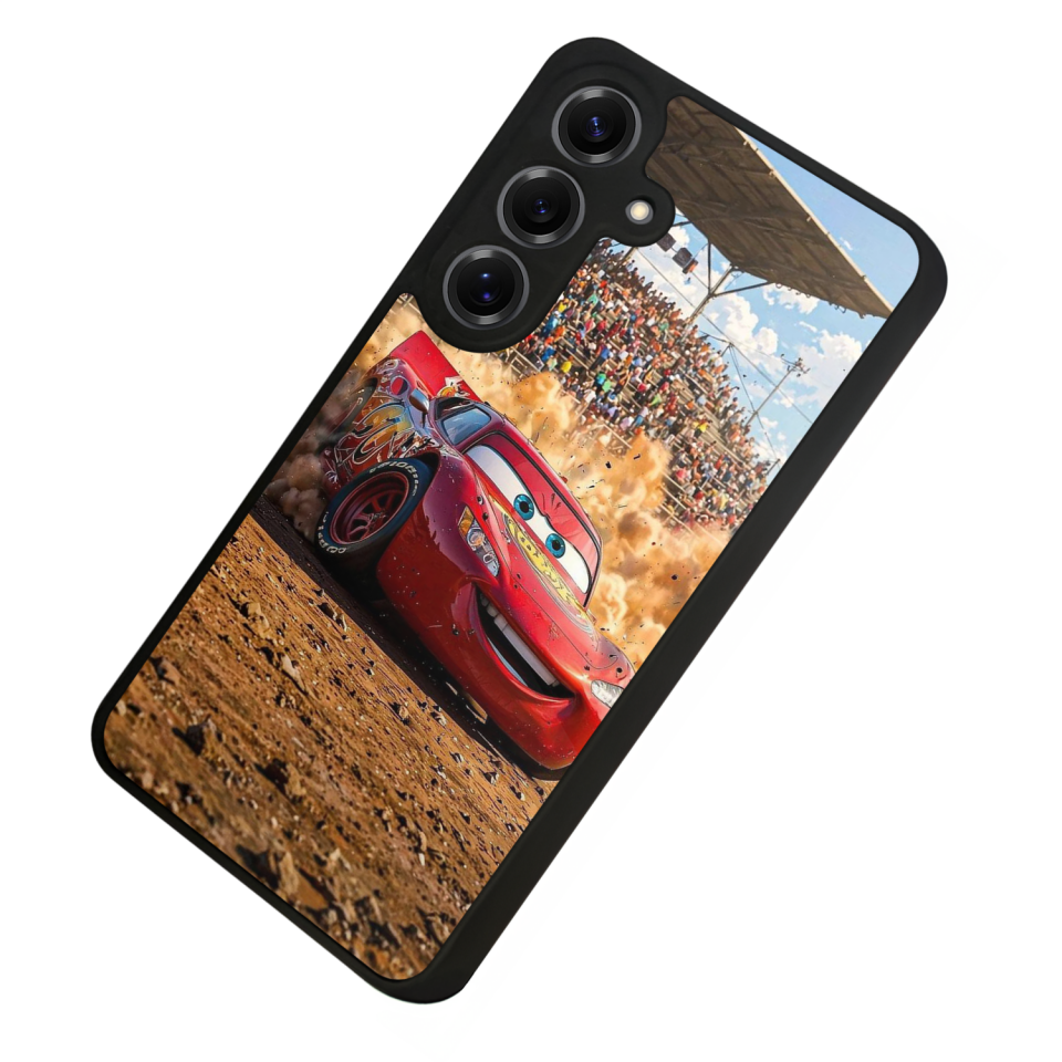 Samsung Galaxy S25 Uyumlu Şimsek McQueen Tasarımlı Glossy Premium Kılıf