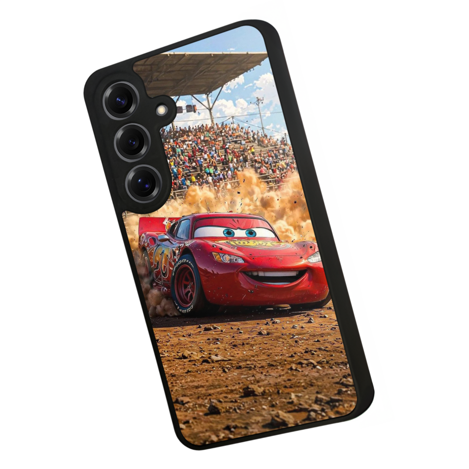 Samsung Galaxy S25 Uyumlu Şimsek McQueen Tasarımlı Glossy Premium Kılıf