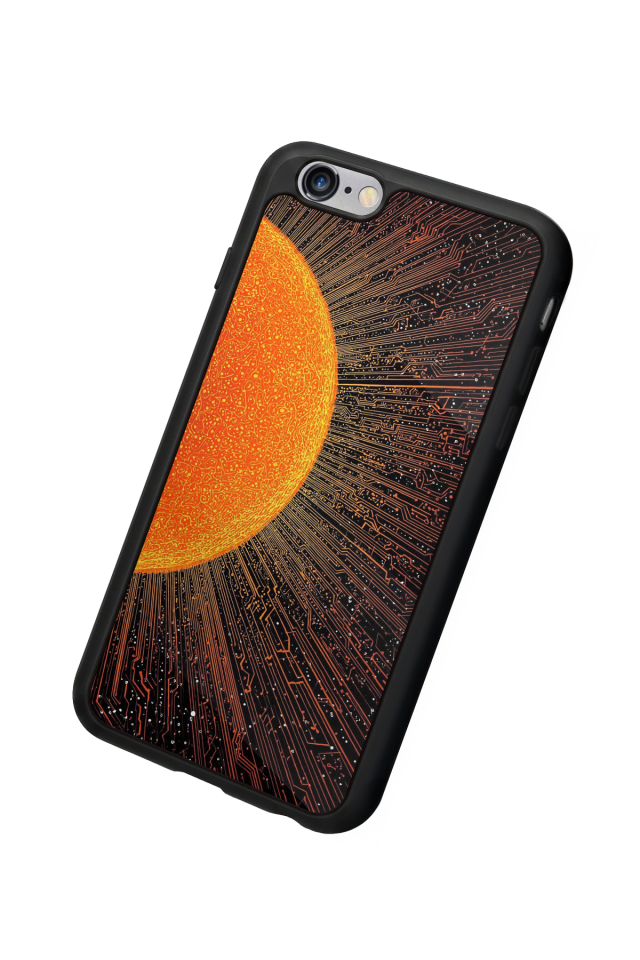 iPhone 6 Plus Uyumlu Güneş Tasarımlı Glossy Premium Kılıf