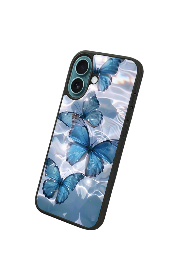 iPhone 16 Uyumlu Kelebek Tasarımlı Glossy Premium Kılıf